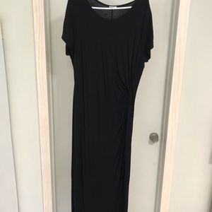 Black maxi dress with left thigh slit